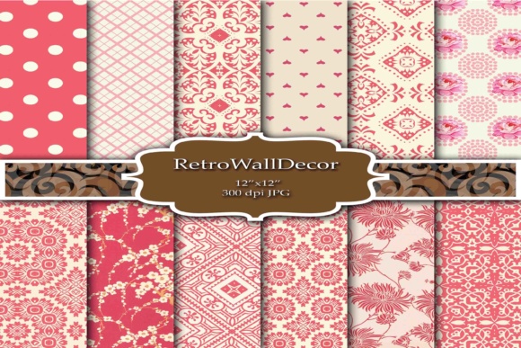 Elevating Creative Projects with Retro Digital Papers Floral and Vintage Damask Designs