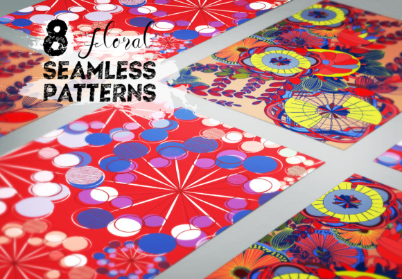 Elevating Design Projects with a Set of 8 Floral Seamless Patterns in Boho Style