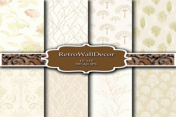 Floral Digital Papers Vintage for Design