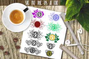 Floral Monogram & Leaves Ornaments SVG Bundle