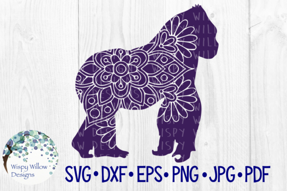 Gorilla Floral Mandala: Jungle Zentangle Art