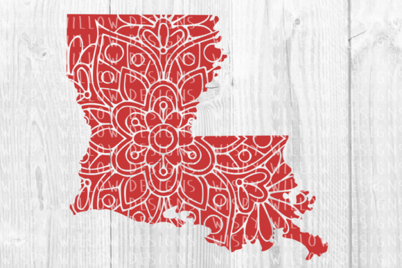 Louisiana LA Floral Mandala State Cut File