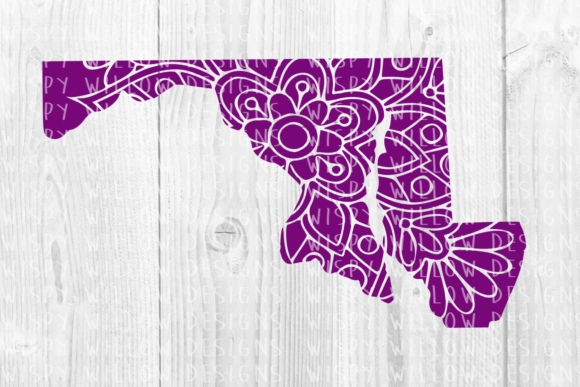 Maryland MD Floral Mandala State Cut File