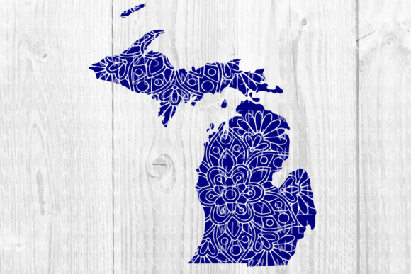 Michigan MI Floral Mandala State Cut File Guide