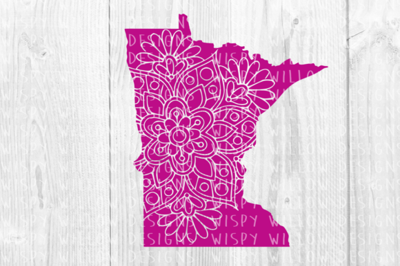 Minnesota MN Floral Mandala State Cut File