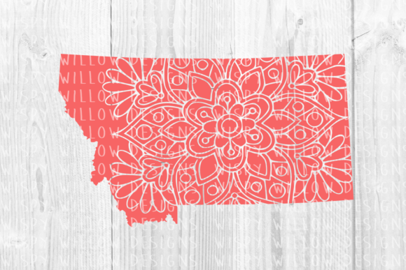 Montana MT Floral Mandala State Cut File
