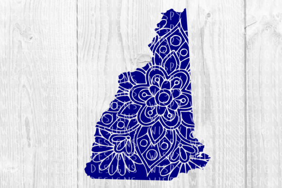 New Hampshire NH Floral Mandala State Cut File: Creative Applications for Makers and Businesses