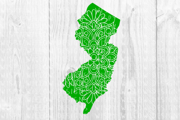 New Jersey NJ Floral Mandala State Cut File