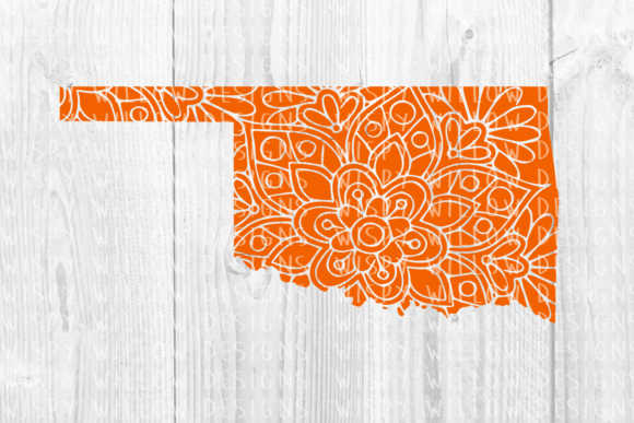 Oklahoma OK Floral Mandala State Cut File