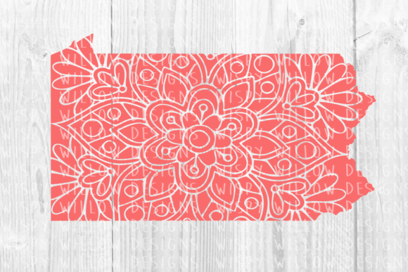 PA Floral Mandala State Cut File