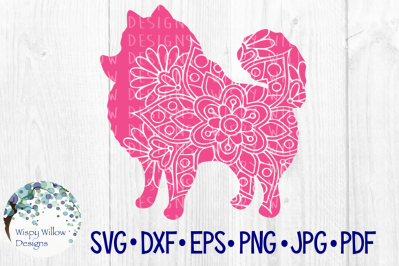 Pomeranian Floral Mandala: Elevating Pet-Themed Crafts with Intricate Design