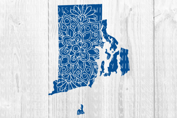 Rhode Island RI Floral Mandala State Cut File: A Versatile Design Asset for Modern Makers