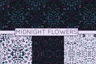 Seamless Floral Patterns: Vector Designs for Night Themes
