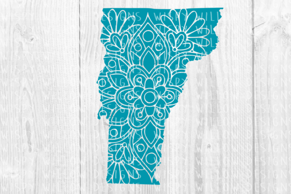 Vermont VT Floral Mandala State Cut File Guide